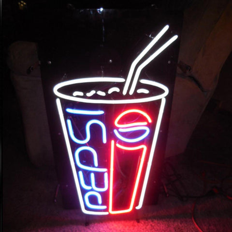 Professional Pepsi Soda Pop Glass Beer Bar Open Neon Signs
