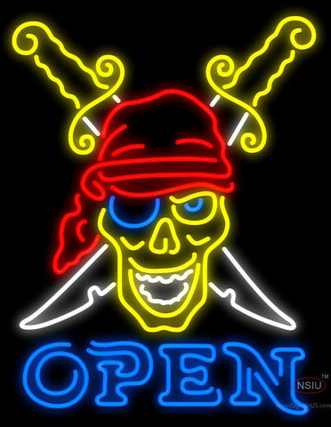 Pirates Skull Tattoo Neon Sign 