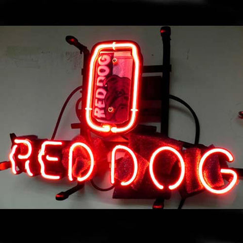 Professional Red Dog Beer Bar Neon Sign