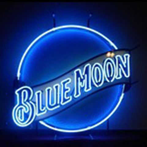 Neon Sign Blue Moon With Carving Board neon sign 