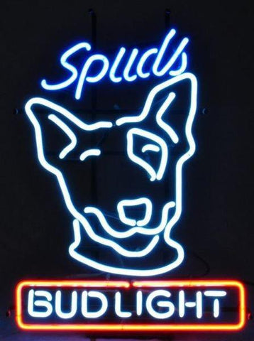 Spuds MacKenzie Bud Light Real Neon Glass Tube Neon Sign