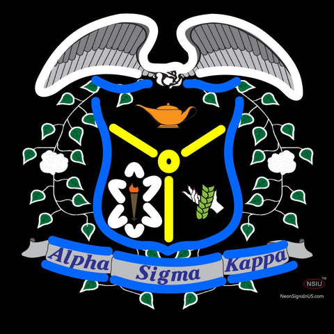 Alpha Sigma Kappa Logo Neon Sign 