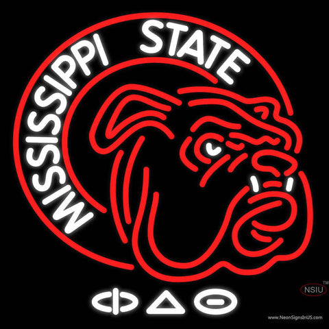 Amississippi State Bulldogs Alternate  Pres Logo Real Neon Glass Tube Neon Sign 