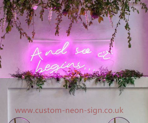 And So A Begins Wedding Home Deco Neon Sign 