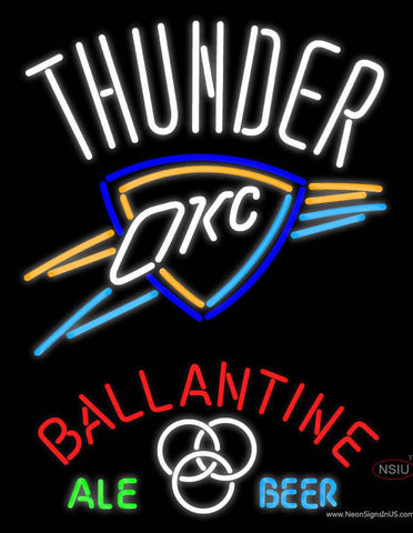 Ballantine Oklahoma City Thunder Neon Beer Sign 