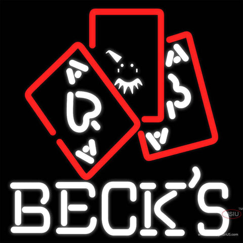 Becks Ace And Poker Real Neon Glass Tube Neon Sign x 