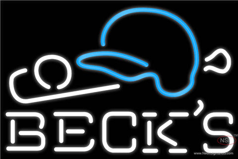 Becks Baseball Real Neon Glass Tube Neon Sign 