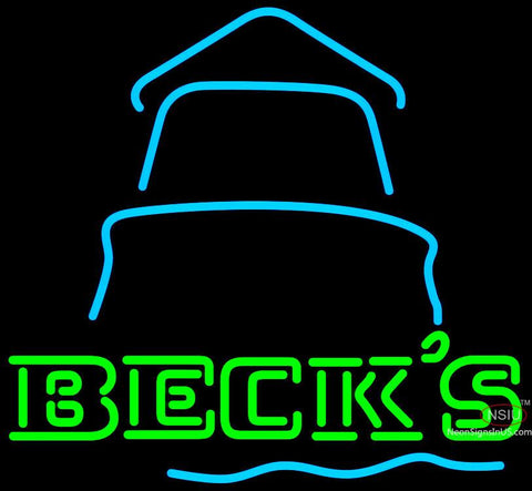 Becks Day Light House Neon Beer Sign 