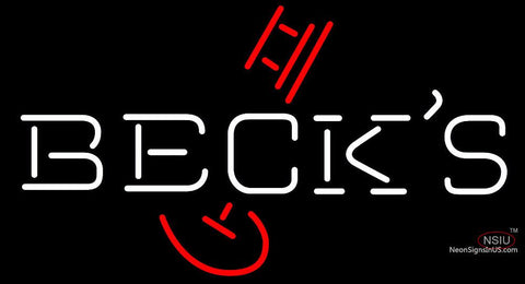 Becks Classic Key Logo Neon Beer Sign 