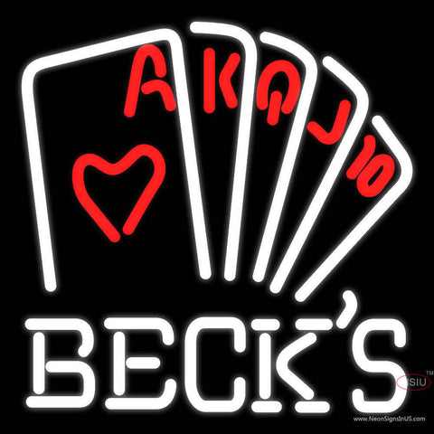 Becks Poker Series Real Neon Glass Tube Neon Sign 