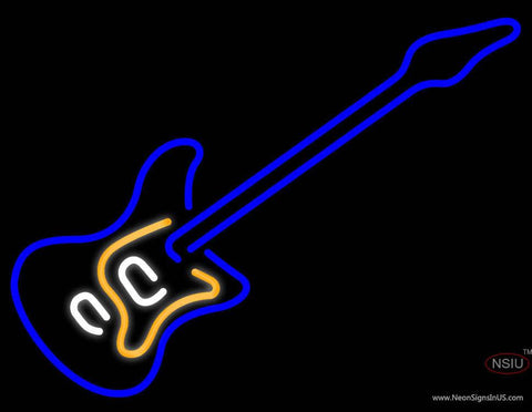 Blue Electric Guitar Real Neon Glass Tube Neon Sign 