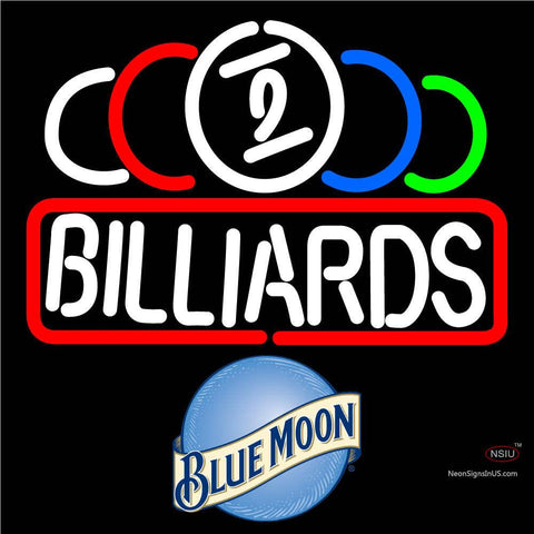 Blue Moon Ball Billiard Text Pool Neon Beer Sign 