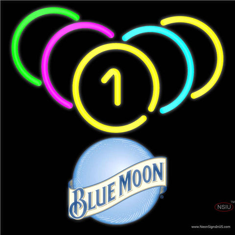 Blue Moon Billiard Rack Pool Neon Beer Sign 