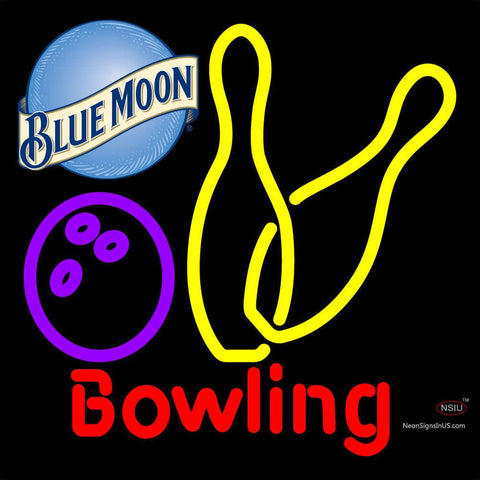 Blue Moon Bowling Neon Yellow Signs   x 