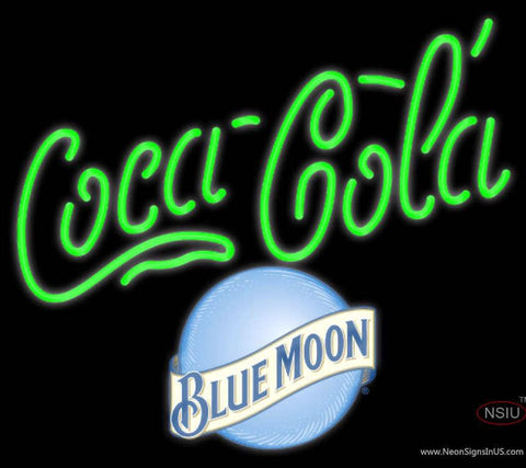 Blue Moon Coca Cola Real Neon Glass Tube Neon Sign 