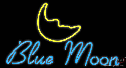 Blue Moon Italic Neon Beer Sign