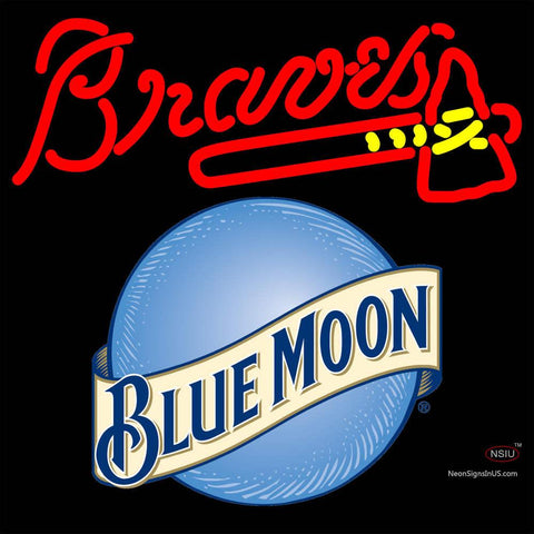 Blue Moon Round Atlanta Braves MLB Neon Sign   x 