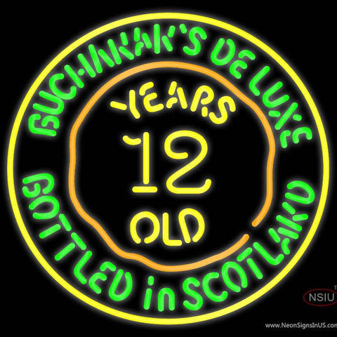 Buchanans Deluxe  Year Old Real Neon Glass Tube Neon Sign 