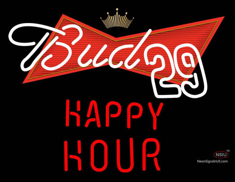 Bud  Happy Hour Neon Sign  