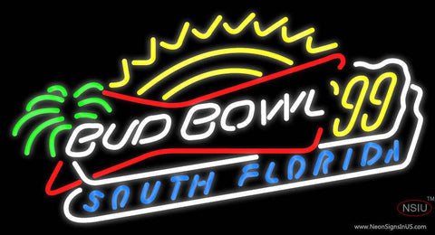 Bud Bowl  South Florida Real Neon Glass Tube Neon Sign 