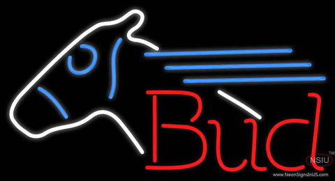 Bud Horse Real Neon Glass Tube Neon Sign 