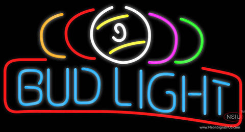 Bud Light Billiard Balls Neon Beer Sign 