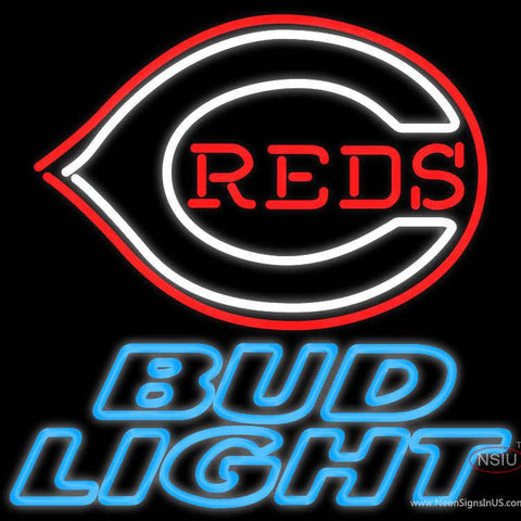 Bud Light Cincinnati Reds MLB Real Neon Glass Tube Neon Sign 