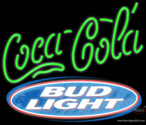 Bud Light Coca Cola Green Real Neon Glass Tube Neon Sign 