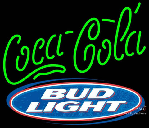 Bud Light Coca Cola Green Neon Sign   