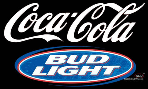 Bud Light Coca Cola White Neon Sign   
