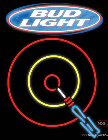 Bud Light Darts Real Neon Glass Tube Neon Sign 