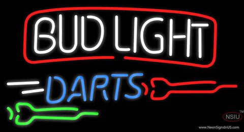 Bud Light Darts Real Neon Glass Tube Neon Sign 