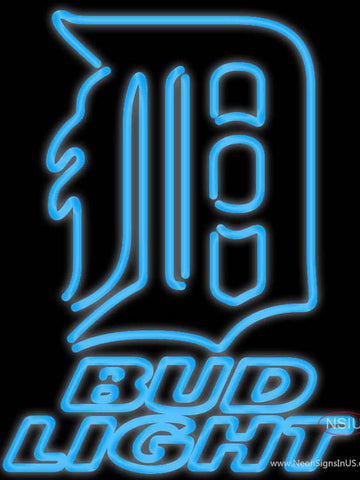 Bud Light Detroit Tigers MLB Real Neon Glass Tube Neon Sign 