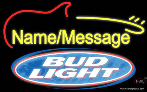 Bud Light Electric GUITAR Real Neon Glass Tube Neon Sign 