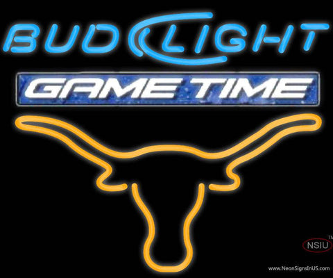 Bud Light Game Time Steer Neon Beer Sign 