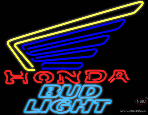 Bud Light Honda Motorcycles Gold Wing Real Neon Glass Tube Neon Sign 