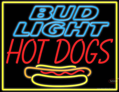 Bud Light Hotdogs Real Neon Glass Tube Neon Sign 