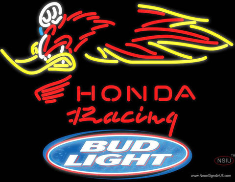 Bud Light Logo Honda Racing Woody Woodpecker Crf , Real Neon Glass Tube Neon Sign 