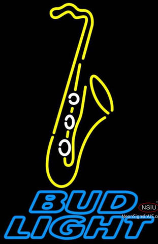 Bud Light Neon Yellow Saxophone Neon Sign   