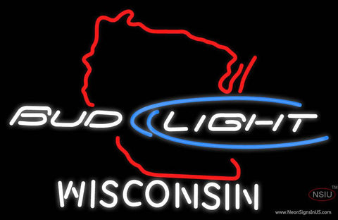 Bud Light Wisconsin Real Neon Glass Tube Neon Sign 