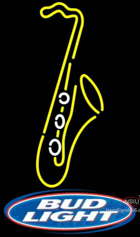 Bud Light Yellow Saxophone Neon Sign   