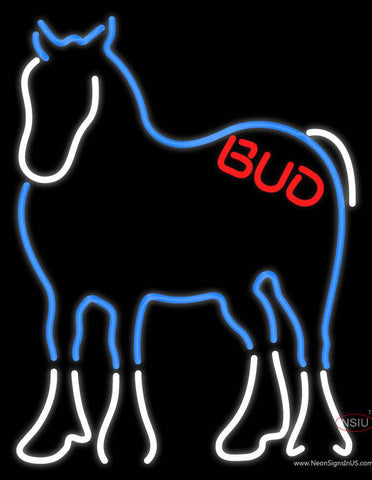 Bud With Horse Real Neon Glass Tube Neon Sign 