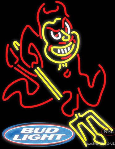 Bud Light Logo Arizona State Sun Devils Real Neon Glass Tube Neon Sign ASU 