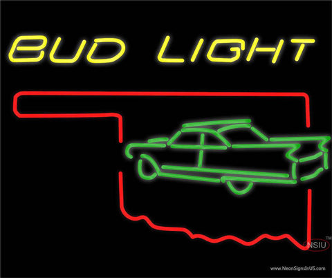 Budlight Oklahoma Car Veepgreen Real Neon Glass Tube Neon Sign 