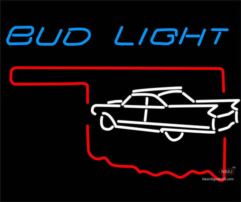 Budlight Oklahoma Car White Neon Sign