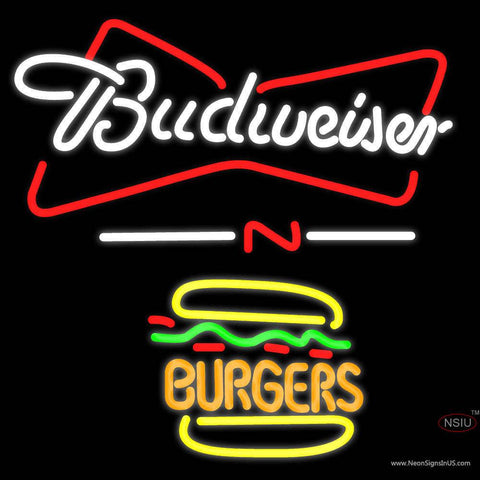Budweiser Burgers Real Neon Glass Tube Neon Sign 