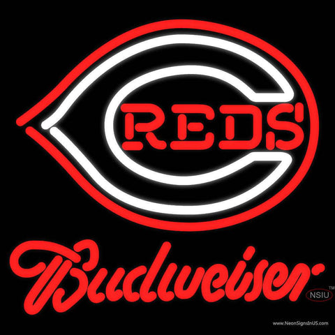 Budweiser Cincinnati Reds MLB Real Neon Glass Tube Neon Sign 