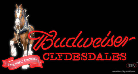 Budweiser Clydesdales Real Neon Glass Tube Neon Sign
