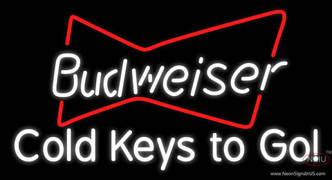 Budweiser Cold Keys To Go Real Neon Glass Tube Neon Sign 