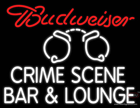 Budweiser Crime Scene Bar Lounge Real Neon Glass Tube Neon Sign